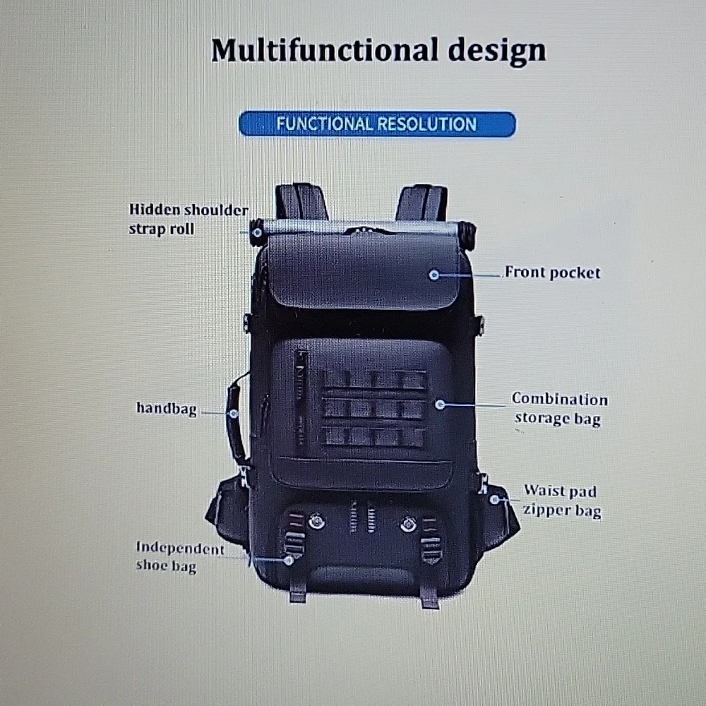 INFEYLAY Travel Laptop Backpack hidden USB charging port waterproof black NEW…